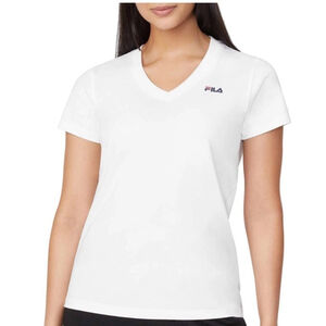 FILA Ladies' V-Neck Tee White - XXL
